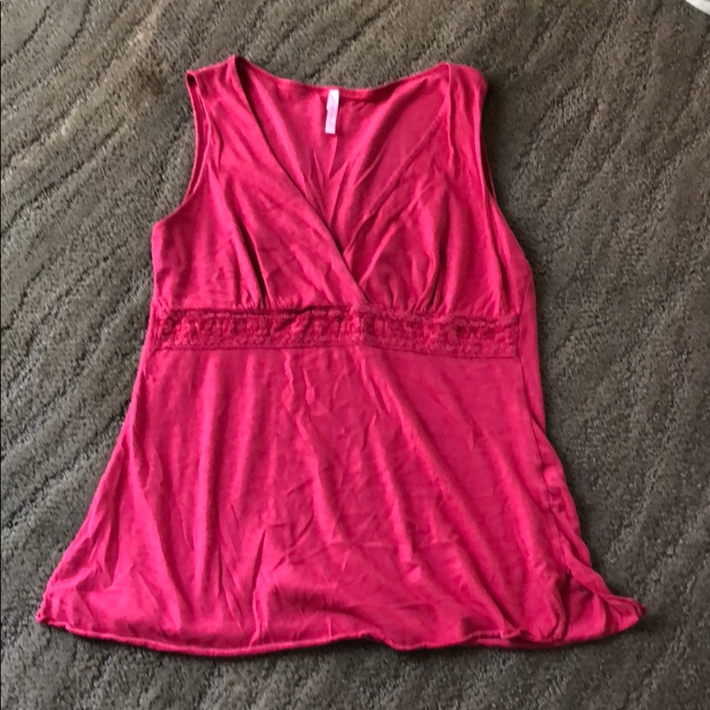 Anthropologie Eight Sixty Cotton raw edge tank